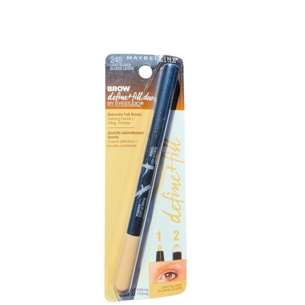 Maybelline Eyestudio Brow Define and Fill Duo Light Blonde 248 Makeup Pencil